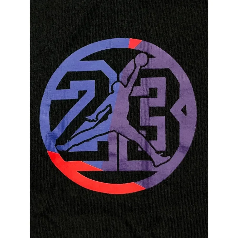Air Jordan Men’s 2XL Speed To Market 23 Black Long Sleeve Rainbow Graphics